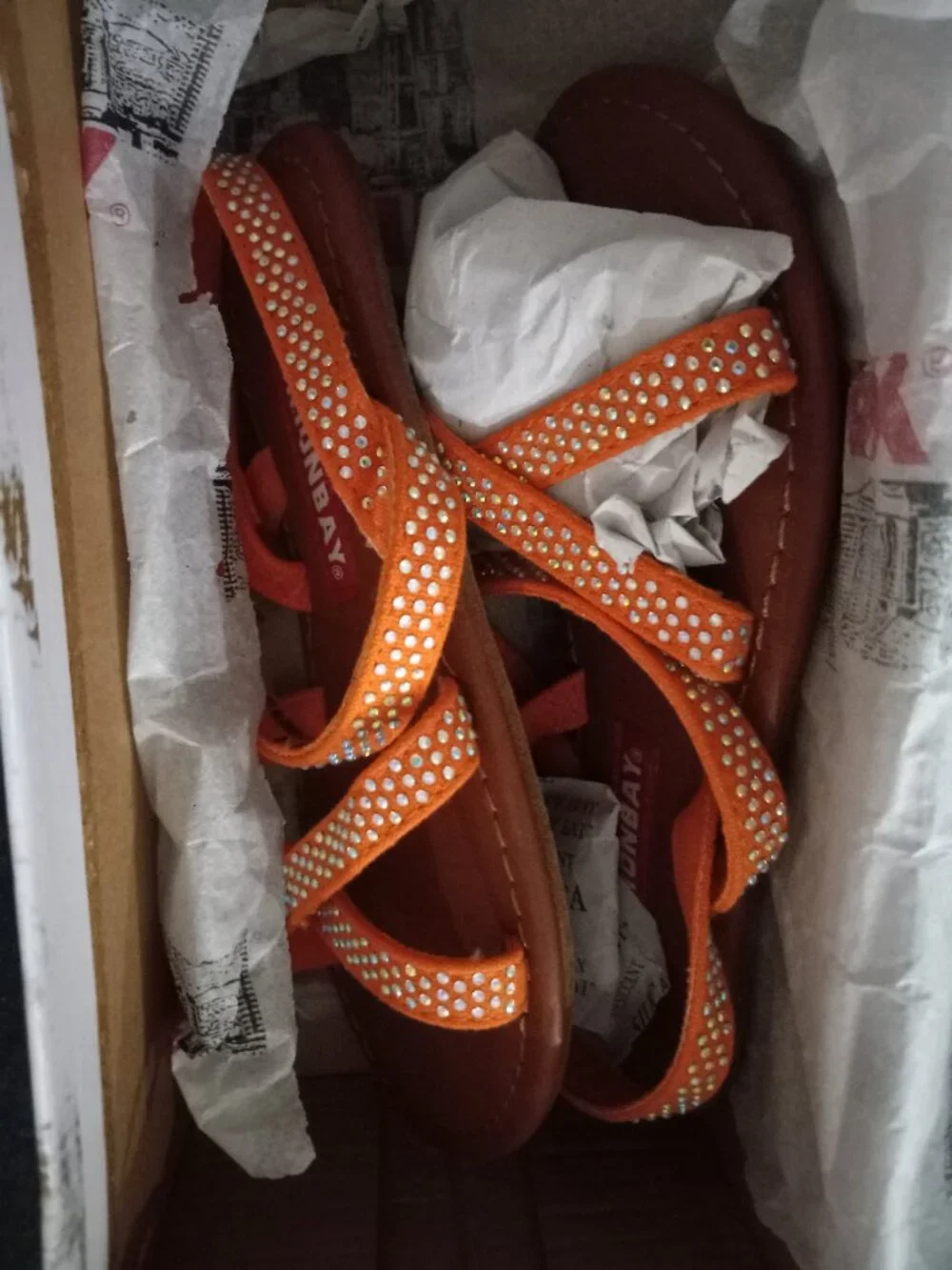 Union Bay Girls 11 Orange Sandals New in Box